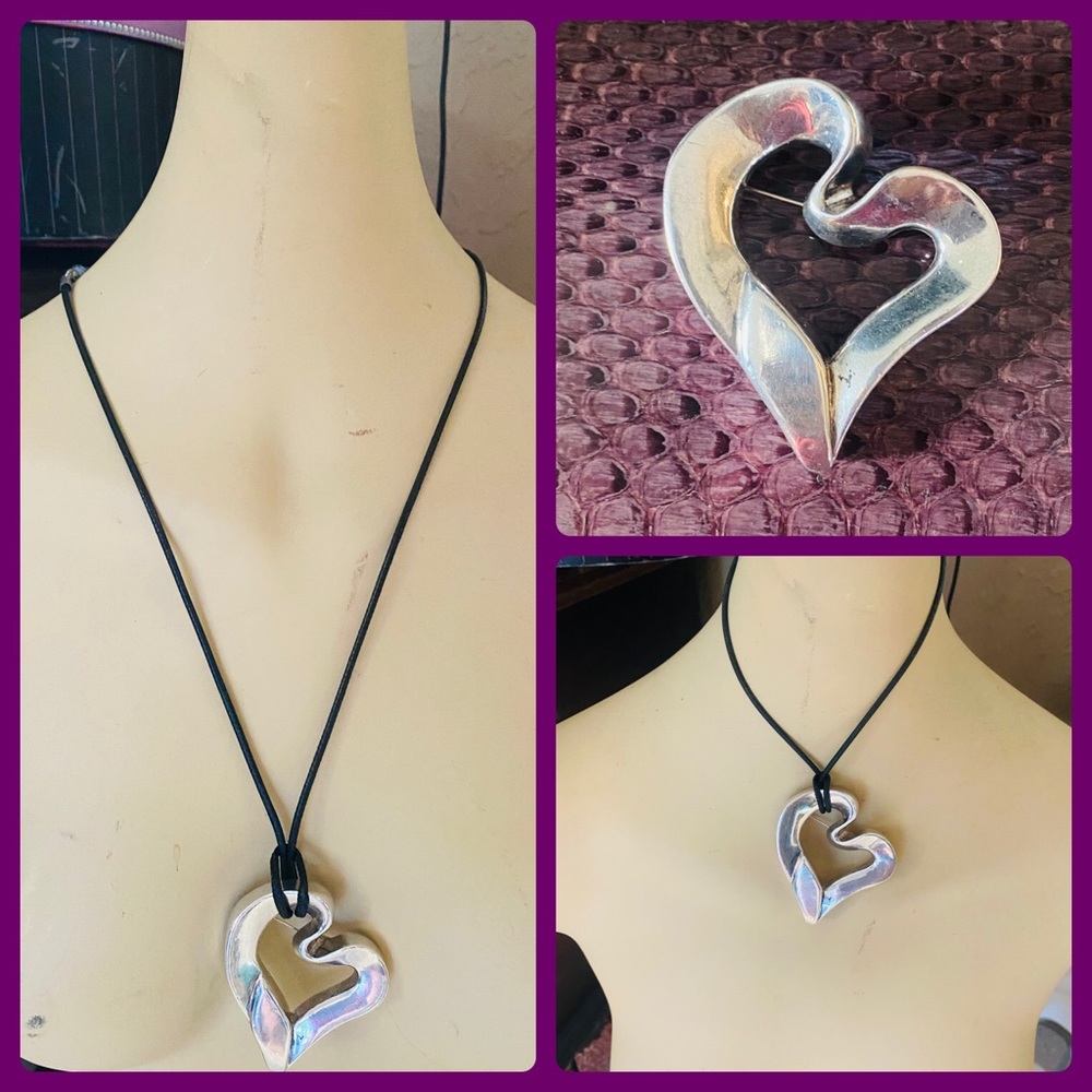 Sterling Silver 925 SSL Big Heart Brooch